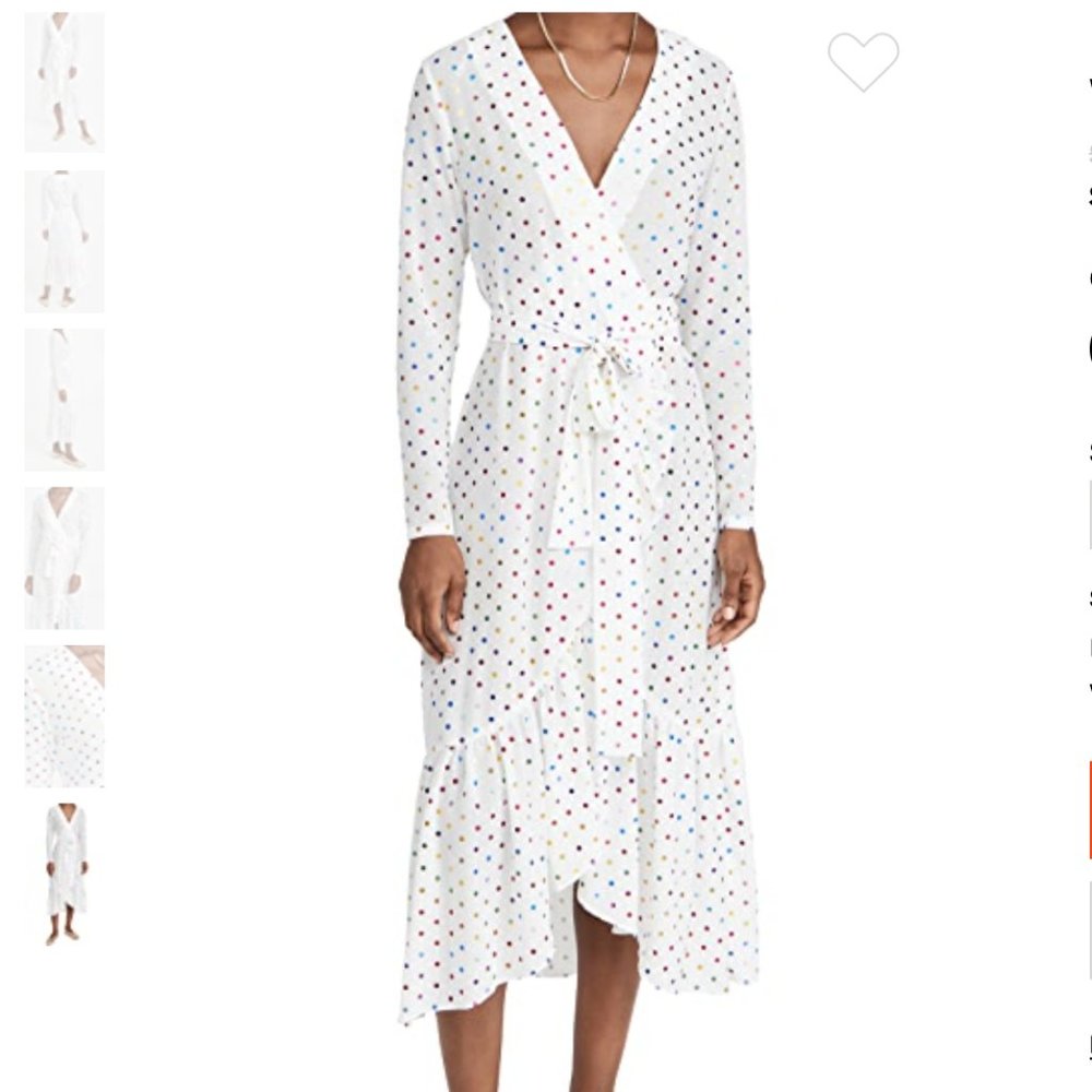 NWT Never Fully Dressed White Rainbow Wrap Dress